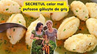 SUPA DE PUI CU GALUSTE cu SECRETUL celor mai pufoase găluște de griș