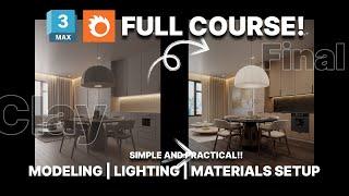 Interior Modelling tutorial for absolute beginners - 3ds max + Corona renderer tutorial