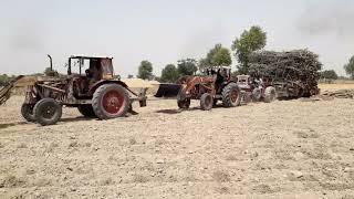 Pull a wooden trolley with many tractors (Arain Tractor)