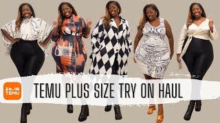 HUUUUUGE TEMU PLUS SIZE HAUL| SHIRTS, DRESSES, SETS, AND COATS| PRETTYNICI