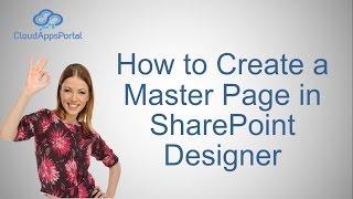 How to Create a Master Page in SharePoint Designer 2010