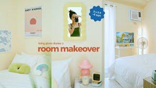 small & cozy bedroom makeover ️ budget renter friendly, pastel aesthetic, decor haul, room tour