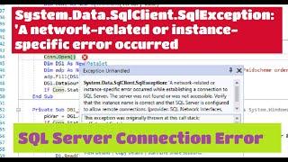 A network-related or instance-specific error occurred while establishing a connection to SQL Server