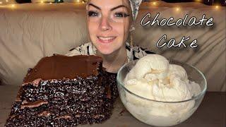 SYRUPY CHOCOLATE CAKE MUKBANG! (Vegan) (No Talking)