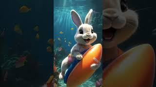 Cute bunny in Dreamland: THE POOL ADVENTURE  #ai #rabbit #cat #kitten #funny #cuteanimal