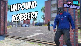 Police Impound Heist In GTA 5 RP  - Memberthon Day 168