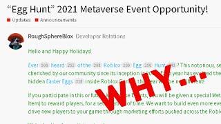 Egg hunt 2021 is a Dev hunt... [Roblox]