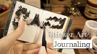 ASMR Sticker Art Journaling  스티커 아트 다꾸 Scrapbooking | Mini Journal Ideas | hwaufranc