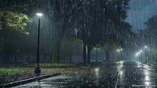 Within 3minutes you will immediately fall asleep with heavy rain,strong wind on the road in the park