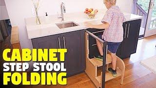 This Folding Step Stool Pulls Out From Cabinet