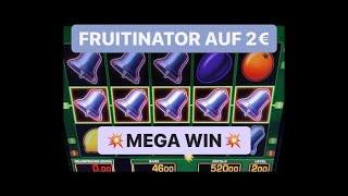 Fruitinator auf 2 Euro  MEGA JACKPOT Glocken Merkur Magie Spielhalle Casino Novoline Freispiele