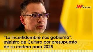 “La incertidumbre nos gobierna”: ministro de Cultura por presupuesto de su cartera para 2025