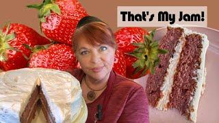 STRAWBERRY CAKE WITH STRAWBERRY BUTTER CREAM CHEESE FROSTING - You Heard Me! Moist & Fabulous!!