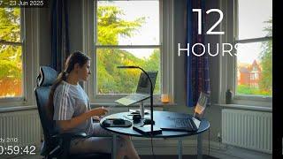 12-Hour LIVE Study With Me  | Cozy UK Ambience | Custom Pomodoro Timer | Deep Work Mode
