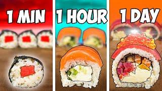 1 Minute Vs. 1 Hour Vs. 1 Day Sushi Rolls by VANZAI COOKING