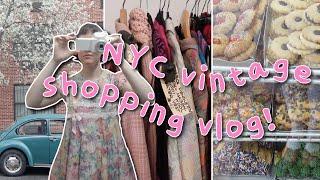 NYC/Brooklyn vintage spring shopping vlog  cute cafes & small shops  cobble hill & carroll gardens