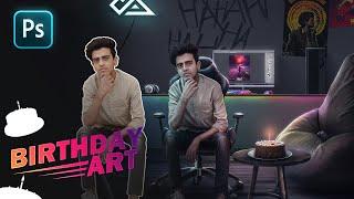 Birthday Photo Manipulation in Photoshop - SpeedArt - Photoshop