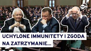 Sejm zdecydował: Kaczyński i Błaszczak bez immunitetu, zgoda na aresztowanie Mateckiego @TVN24