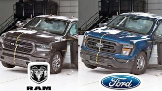 Tesla Cybertruck vs Ford F150 Lightning vs Ram 1500 crash test