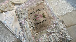 Shabby Chic Junk Journal flip through - Crafty Me Shop laces - sold thanks