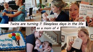 twin babies birthday vlog  cleaning house mom of 4 day in the life