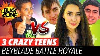 Beyblade Burst Battle Royale vs 3 Crazy Teens!  Epic Beyblade Battle, Tournament, and Funny Video!