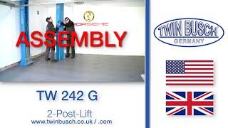 Assembly of TW 242 G 2 post garage lift from TWIN BUSCH®