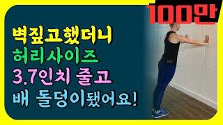 뱃살 내장지방 벽 짚고 이렇게 하면 싹 다 빠집니다! 걷기 대신 이 운동을 매일 하면 효과 최고입니다! [복부비만, 플랭크,뱃살빼는운동, 홈트레이닝,근력운동,맨몸운동]