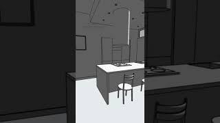 Living-room & kitchen. 3d modelling. Interior. Concept. Design
