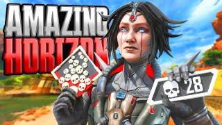 AMAZING Horizon 28 KILLS and 7,400 Damage Apex Legends Gameplay