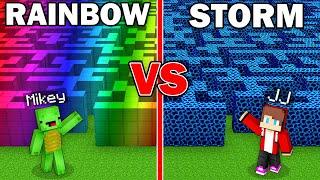 Mikey RAINBOW vs JJ STORM Maze Survival Battle in Minecraft - Maizen