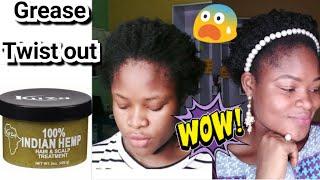 DIY |  I used Grease On My Natural Hair |  Kuza 100% Indian Hemp.