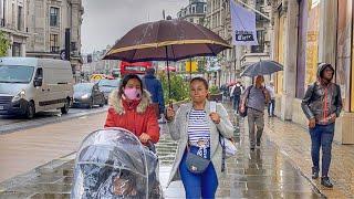 London West End Rain Walk| Central London Early Morning Stroll-Sep 2021 [4k HDR]