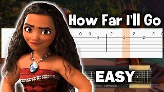 Moana - How Far I'll Go - Guitar tutorial (TAB)