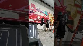 #kbmer #porsche #mural #graffiti #painting #art #paint #montanacolors #wallart #spraypaint #freehand