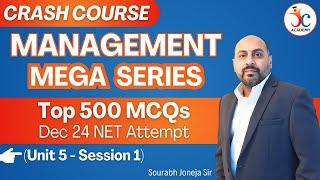 UGC NET Management Unit 5 MCQ - S1 | Management Mega series - Top 500 MCQs for Dec 24 NET Attempt