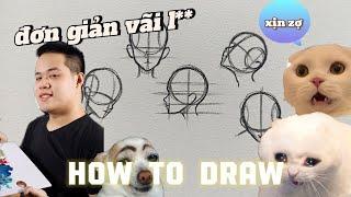 cách vẽ khuôn mặt ở những góc độ khác nhau| How to draw faces from different angles#vẽ #art #drawing