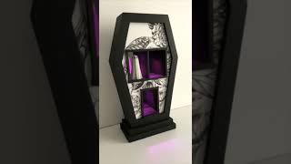 Coffin Ghost Diorama Display - Custom Build - Reclaimed Wood - LEDs - Halloween #shorts