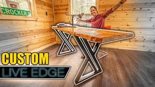 Custom Built Live Edge DESK with LOWES Lumber / DIY Woodworking Projects