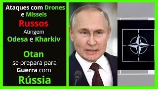 Ações com Drones Mísseis Russos Atingem Odesa e Kharkiv