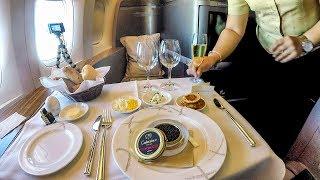 Champagne & Caviar in the Sky. Cathay Pacific First Class Service