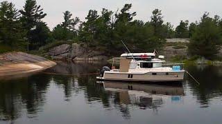 HOW TO STERN TIE TO LAND- Cruising Georgian Bay in a tiny live aboard boat -Ep 50