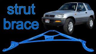 Installing the optional Toyota strut brace 1997 RAV4 (episode 38)