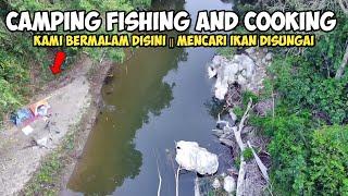 Camping fishing and cooking | looking for fish in the river