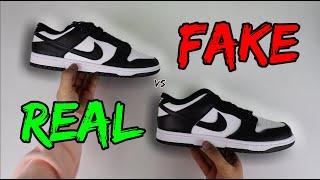 REAL VS FAKE! NIKE DUNK BLACK/WHITE (PANDA) COMPARISON!