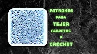 Patrones con diferentes disenos, para tejer carpetas a crochet.                   (con ganchillo)