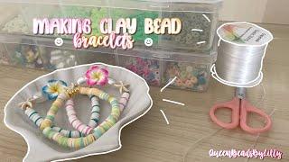 Making Clay Bead Bracelets!  || QueenBeadsByLilly