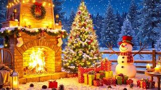 Relaxing Christmas Music Snow Falling️ Beautiful Christmas Music Cozy Fireplace Christmas Ambience