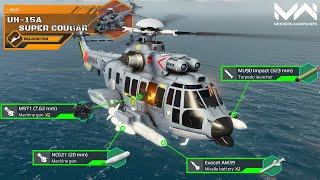 UH-15A Super Cougar VIP Battlespass Helicopter Overview! Another Best Support Heli | Modern Warships