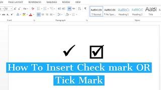 How To Insert Tick Mark OR Check Mark In MS Word | Type Tick Box In Word | How To Bring Tick Mark